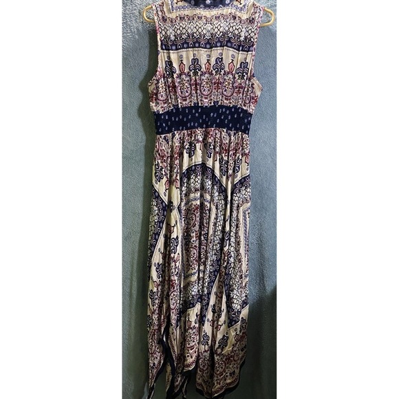 Bila Maxi Sundress Women Med Colorful BOHO Hippie Rayon Elastic V Neck India - Picture 4 of 7